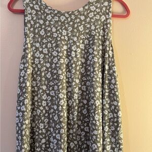 Old Navy Olive and White Floral Tank Top